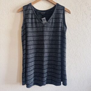 NWT | Lane Bryant | black sparkle stripe tank top | 10/12